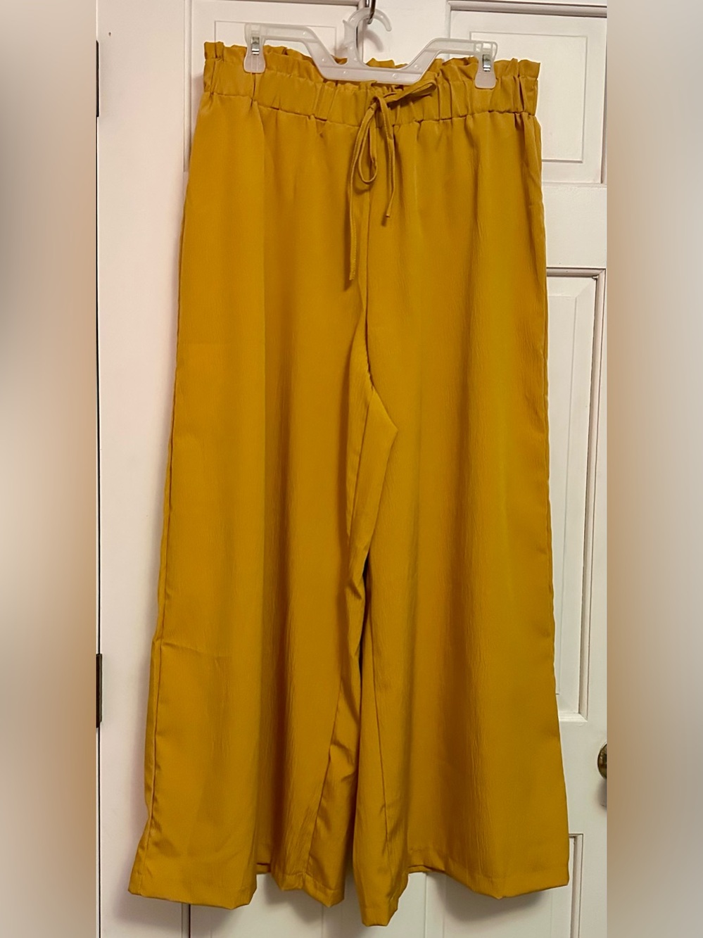 Women’s Mustard Wide-Leg Drawstring Pants